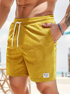 Mens Shorts Corduroy Look Lightweight Straight Fit Casual Wear
