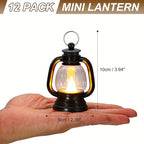 Christmas LED lantern lights 12 pack vintage mini flickering design