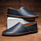 Men Pebbled Grain Leather Look Loafers Slip On
