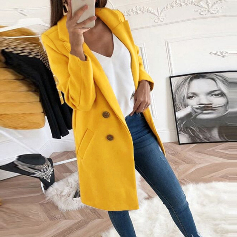 Odette | Women's Long Button-Up Coat | Elegant Fit