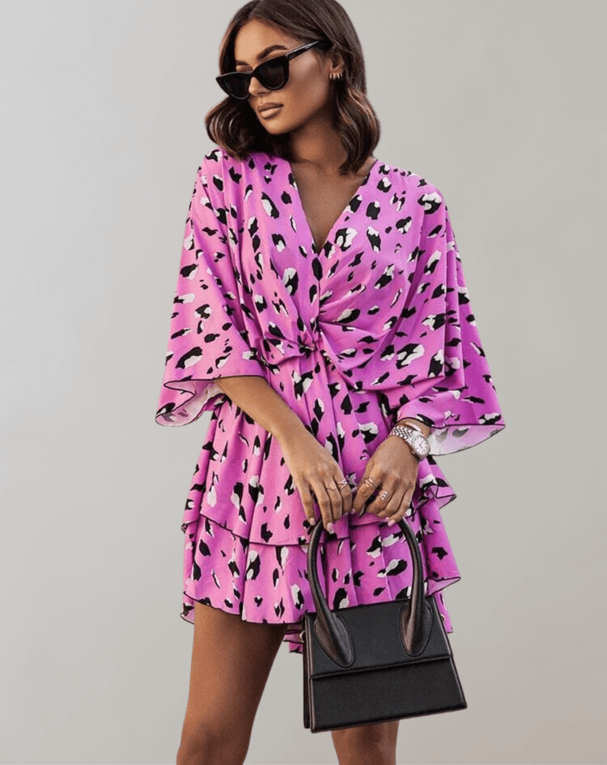 Eira | Midi Dress | Batwing Sleeve, V-Neck | Women's Spring Summer