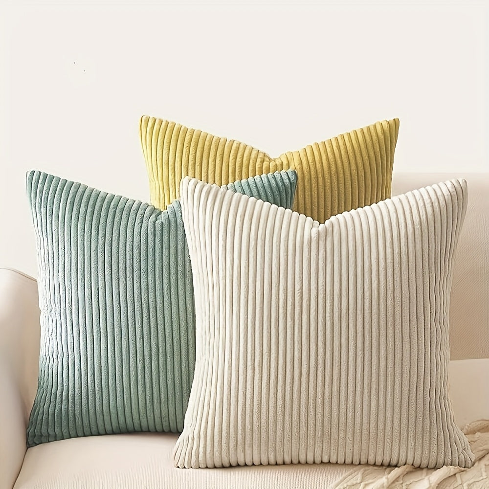 Una | Cushion Cover | Bohemian Rib Stripe, Soft Woven, Zip Closure