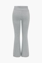 Women 2 Piece Knit Hoodie Flared Pants Set