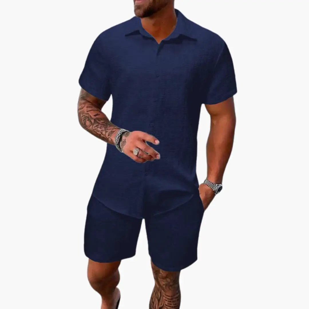 Faye | Men's Polo Shirt and Shorts Set | Casual Matching Co-ord | Summer