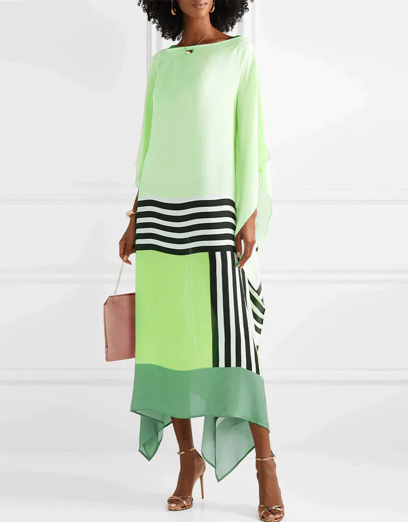 Linnea | Women Geometric Print Kaftan Batwing Sleeve Maxi Dress