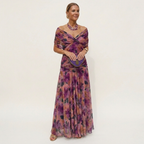 Long Summer Dress Women Maxi Lightweight Flowy Silhouette V Neck