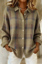 Tamsin | Women Soft Knit Plaid Cardigan
