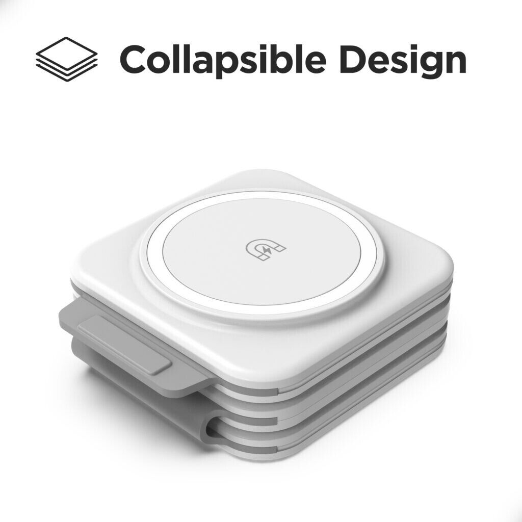 Romy | 3-in-1 Travel Charger | Wireless Qi, Dual USB | Foldable, Compact