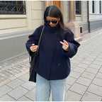 Juno | Women's Short Coat | Double-Breasted, Classic Fit | Black, Navy, Beige, Grey