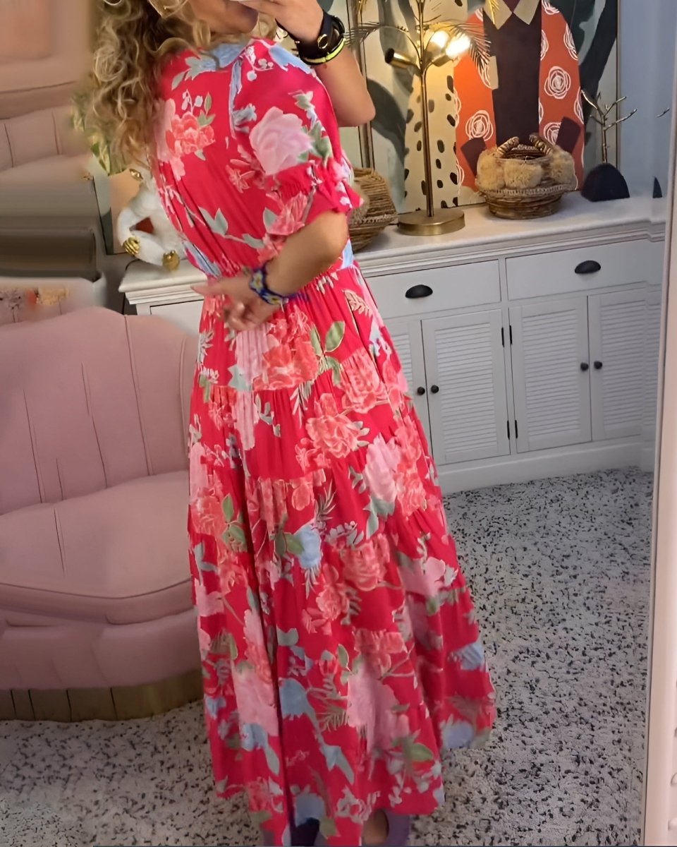 Mira | Floral V-Neck Pocket Dress | Women's Summer