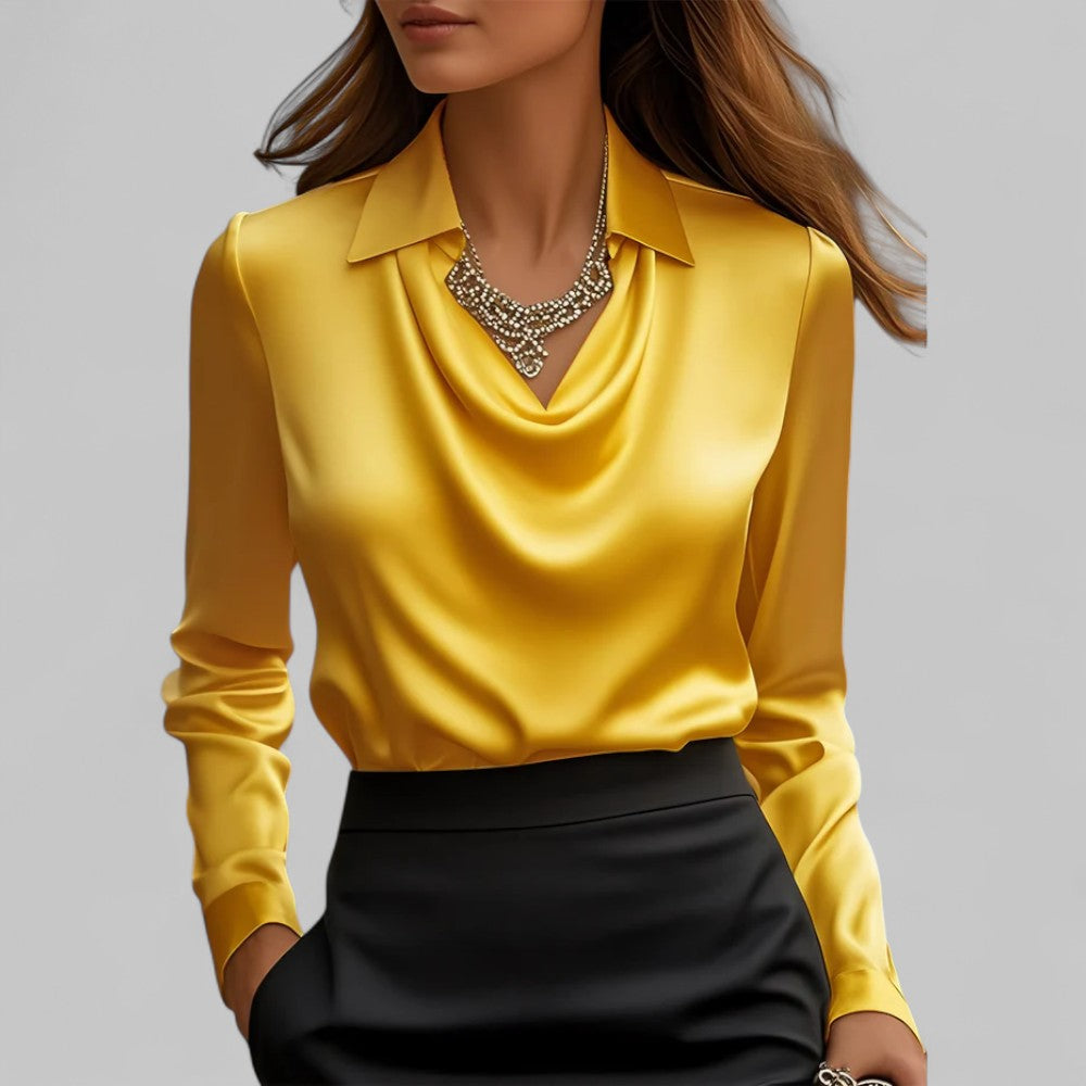 Nina | Women's Blouse | Draped Collar, Regular Fit | Business Casual