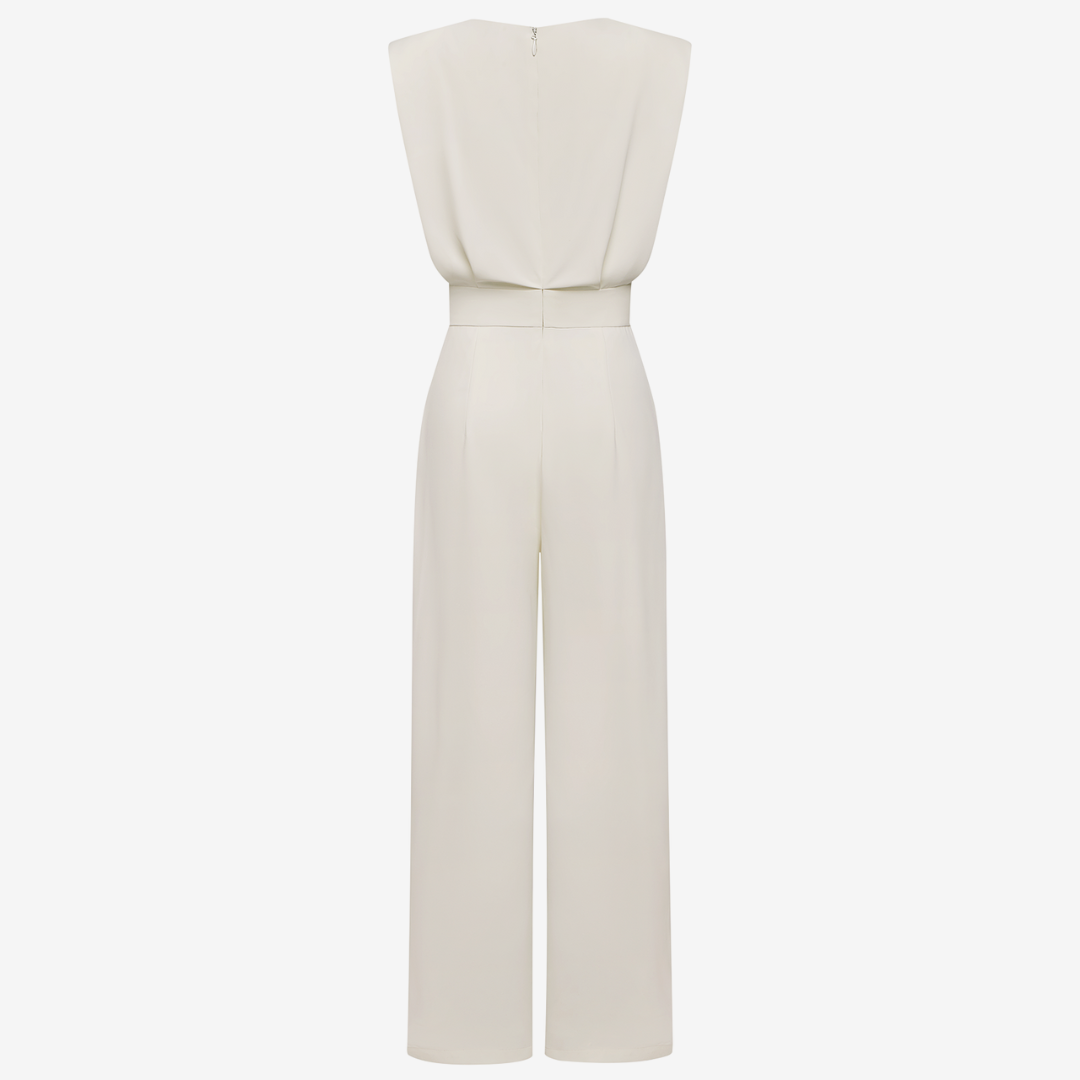 Delphine | Women's Jumpsuit | Belted Waist, Minimalist | Elegant