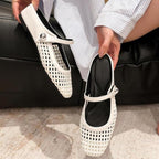 Orthopedic Mules Women Mary Jane Strap Flats Breathable Open Weave