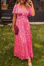 Iris | Maxi Dress | V-Neck, Floral, Fitted Waist | Summer Women