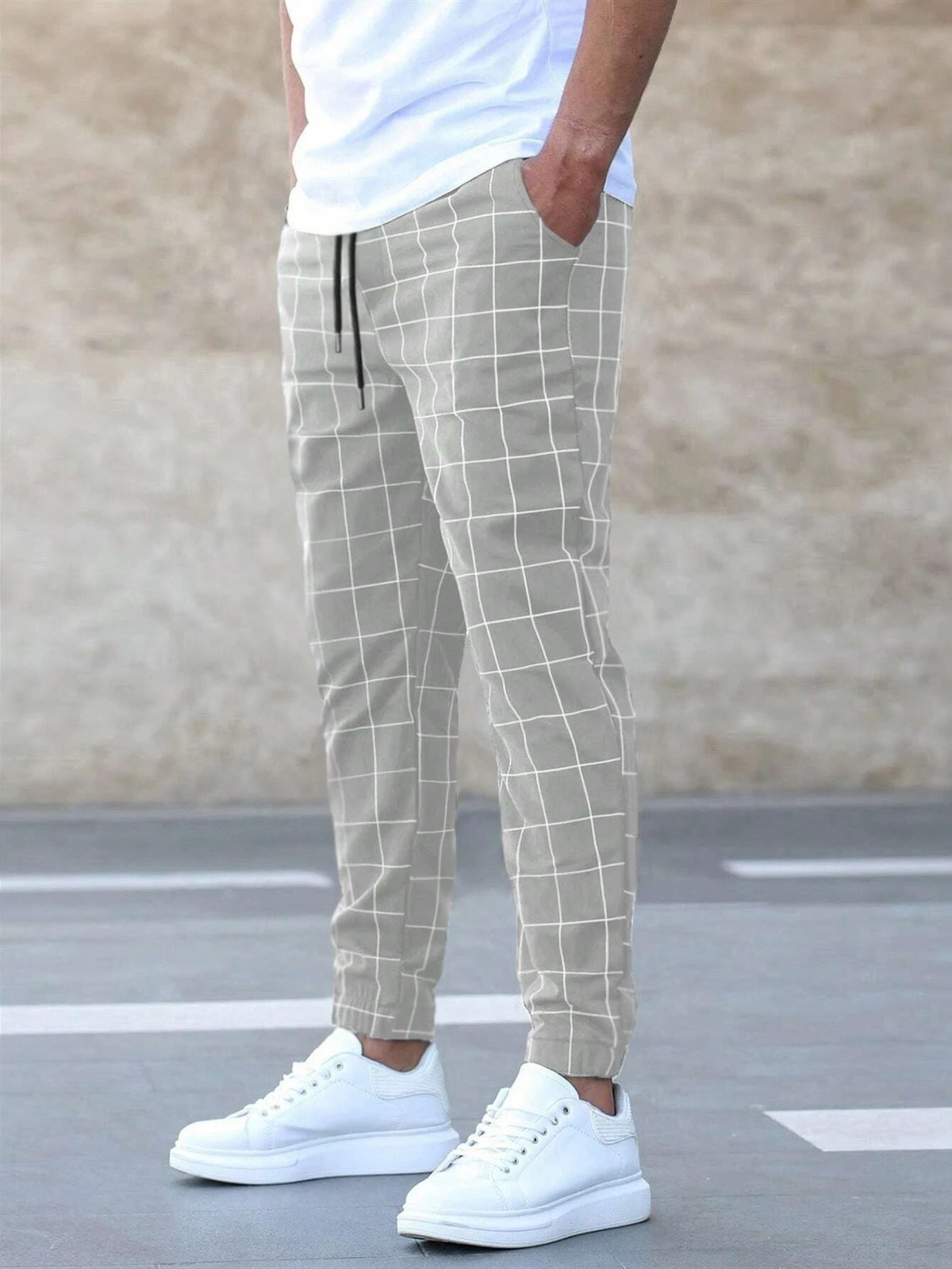 Wenna | Men's Jogger Pants | Plaid Pattern, Relaxed Fit | Casual Everyday