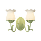 Eira | Wall Lamp | Floral Glass, 3-Step Dimmable, Green | 1 or 2 Light
