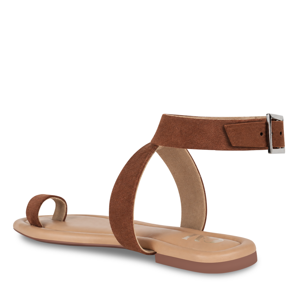 orthopedic sandals women | Suede Toe Loop Flat Casual Summer Sandals