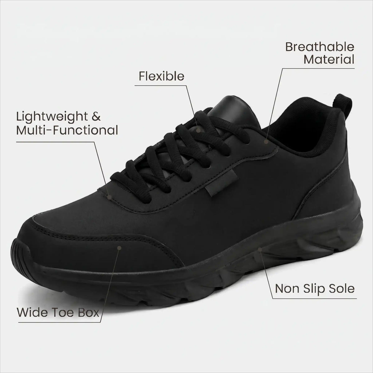 Men Orthopedic Shoes Wide Toe Box Arch Support Insoles Included