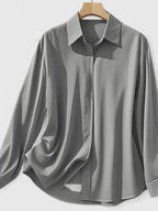 Clea | Women's Satin Blouse | Button-Up, Short Sleeve | Summer