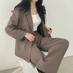 Ondine | Women's Blazer & Straight-Leg Trouser Set | Solid Color