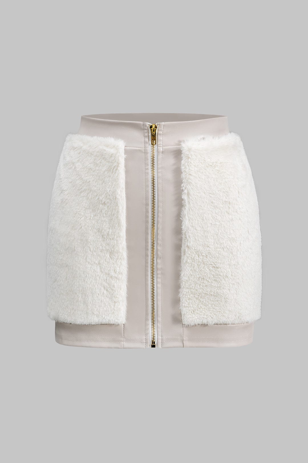 Xanthe | Faux Leather Co-ord Set | Women's Top & Mini Skirt | Faux Fur Trim