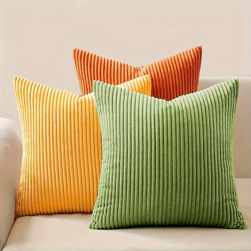 Una | Cushion Cover | Bohemian Rib Stripe, Soft Woven, Zip Closure
