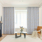 2 Piece Blackout Curtains Marble Print Ring Top