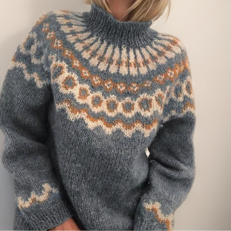 Women Cotton Wool Turtleneck Sweater Ribbed