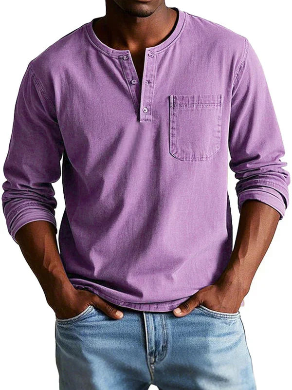 Honor | Men's Henley Shirt | Long Sleeve, Casual Fit | Lightweight