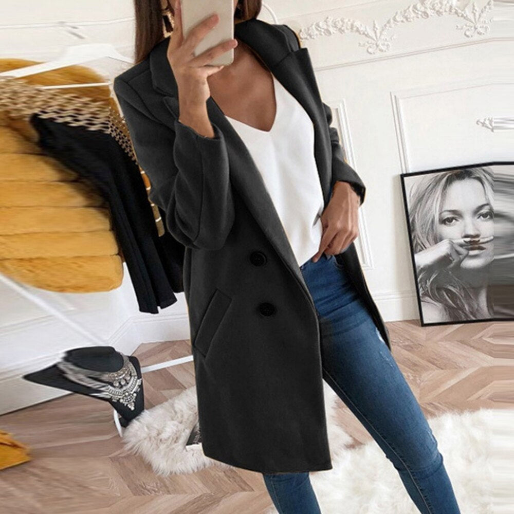 Odette | Women's Long Button-Up Coat | Elegant Fit