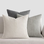 Una | Cushion Cover | Bohemian Rib Stripe, Soft Woven, Zip Closure