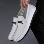 Men Genuine Leather Loafers Metallic Rope Detail