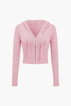 Women 2 Piece Knit Hoodie Flared Pants Set