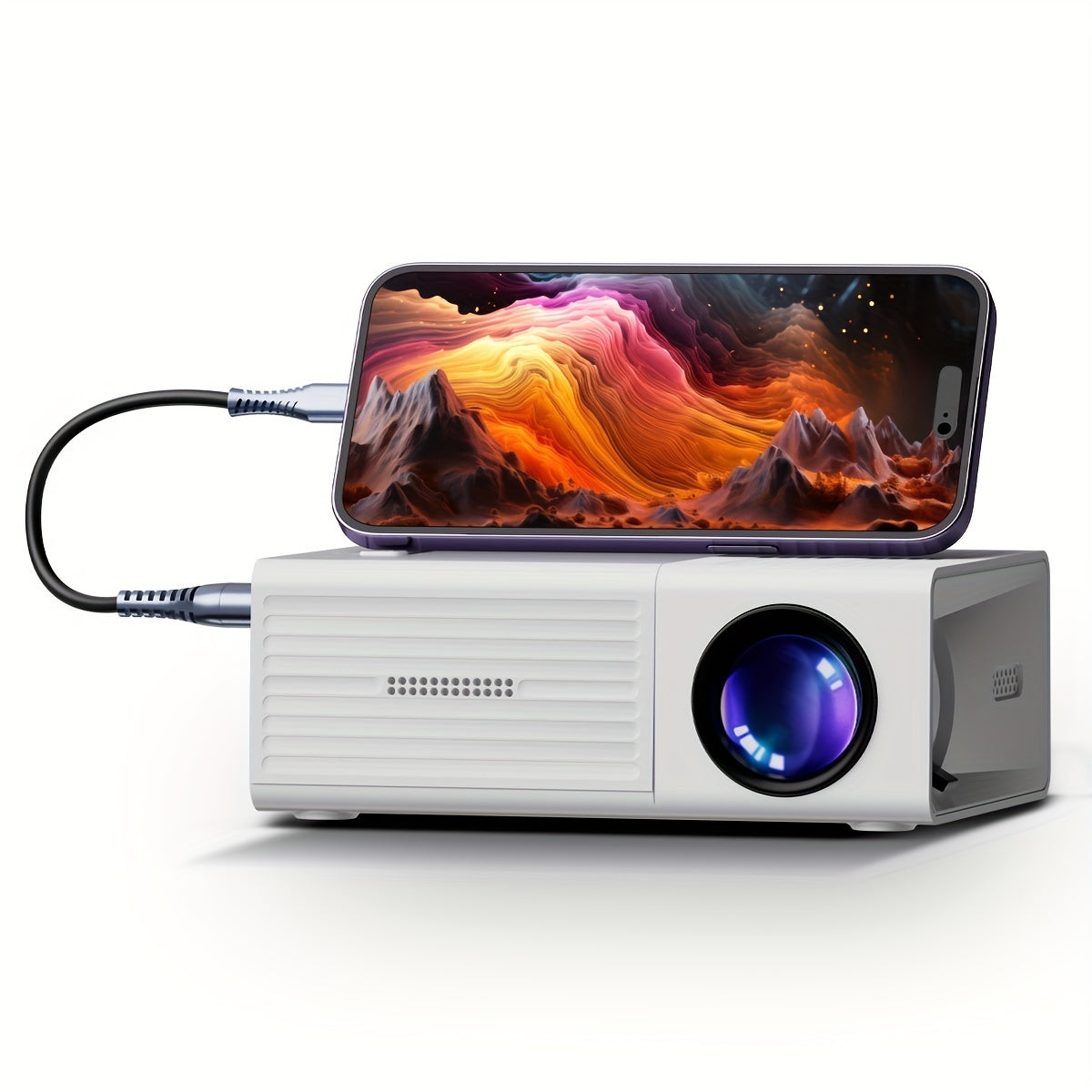 Ondina | Mini Projector | 3000 Lumen, HD, LED | Compact & Portable