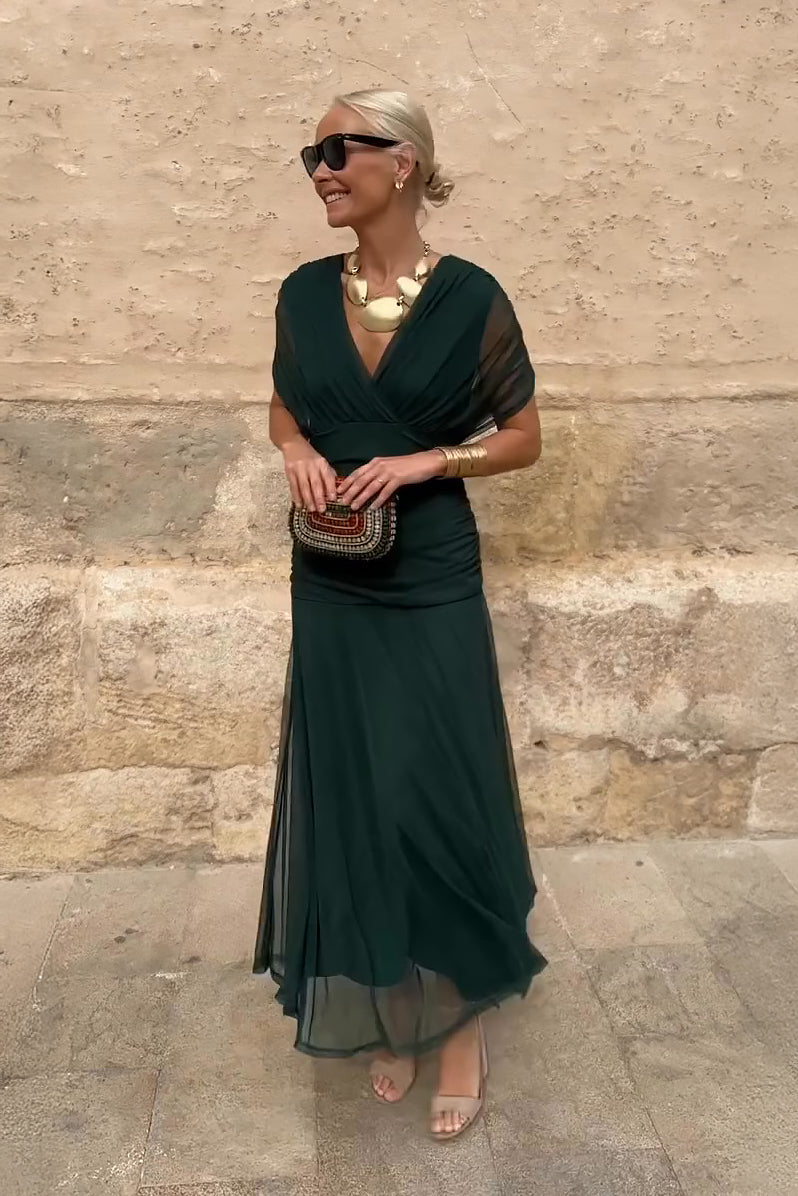 Women V-Neck Maxi Dress Party