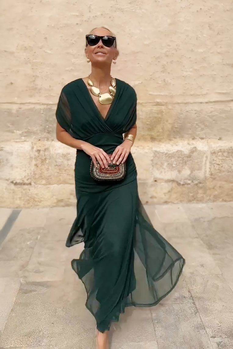 Women V-Neck Maxi Dress Party