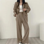 Ondine | Women's Blazer & Straight-Leg Trouser Set | Solid Color