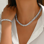 Pearl | Women Fishtail Necklace Glass Rhinestone
