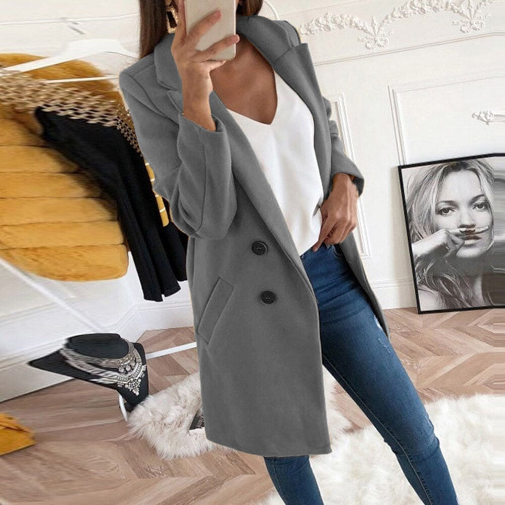 Odette | Women's Long Button-Up Coat | Elegant Fit