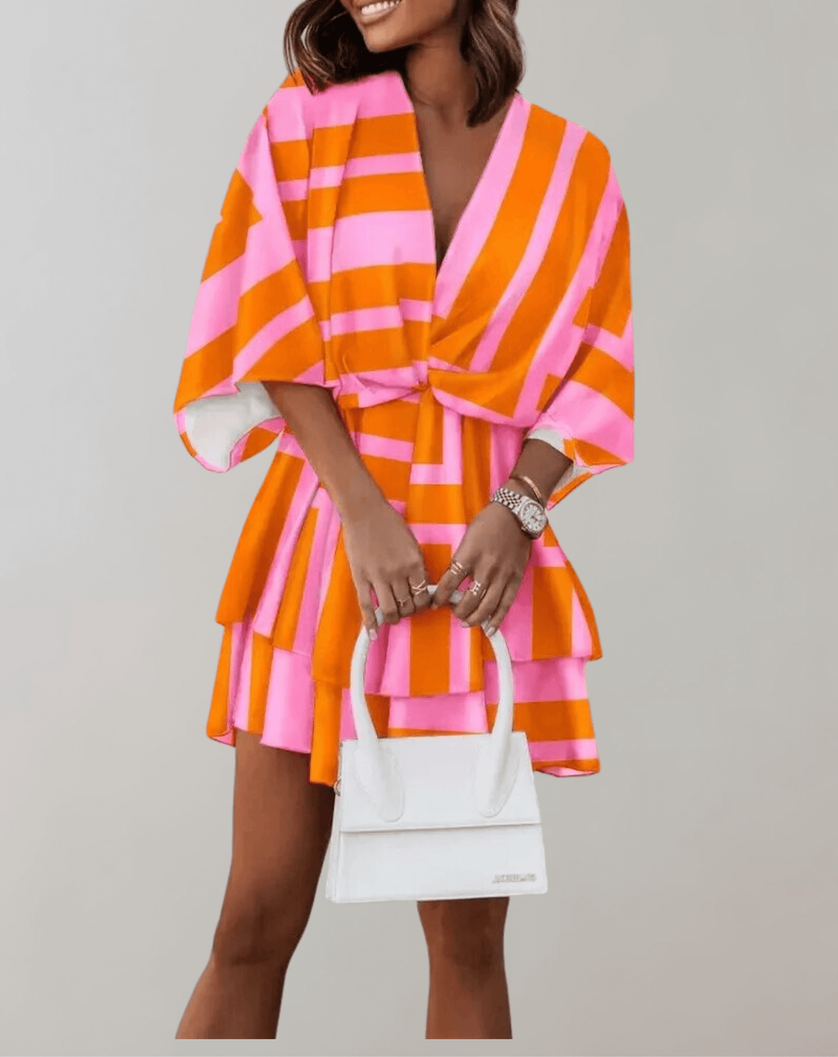 Eira | Midi Dress | Batwing Sleeve, V-Neck | Women's Spring Summer