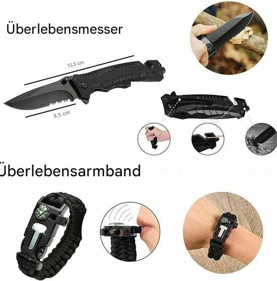 Anouk | Emergency Survival Kit 15-in-1 | Outdoor, Camping, Tactical | Waterproof Box