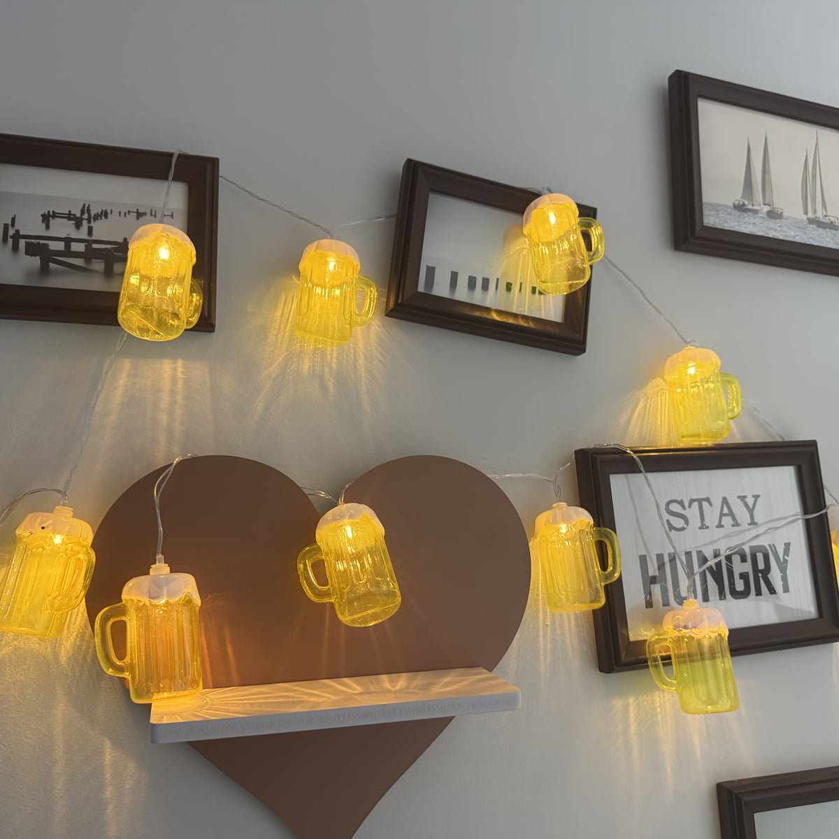 Thea | Beer Mug String Lights | LED Fairy Lights Set of 2 | Warm White, Battery Powered