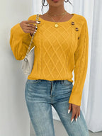 Seraphina | Women's Winter Sweater | Cable Knit, Button Detail