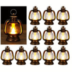Christmas LED lantern lights 12 pack vintage mini flickering design