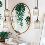 Amara | Crystal Pendant Chandelier | Nordic Minimalist, 2 Pcs | Black & Chrome