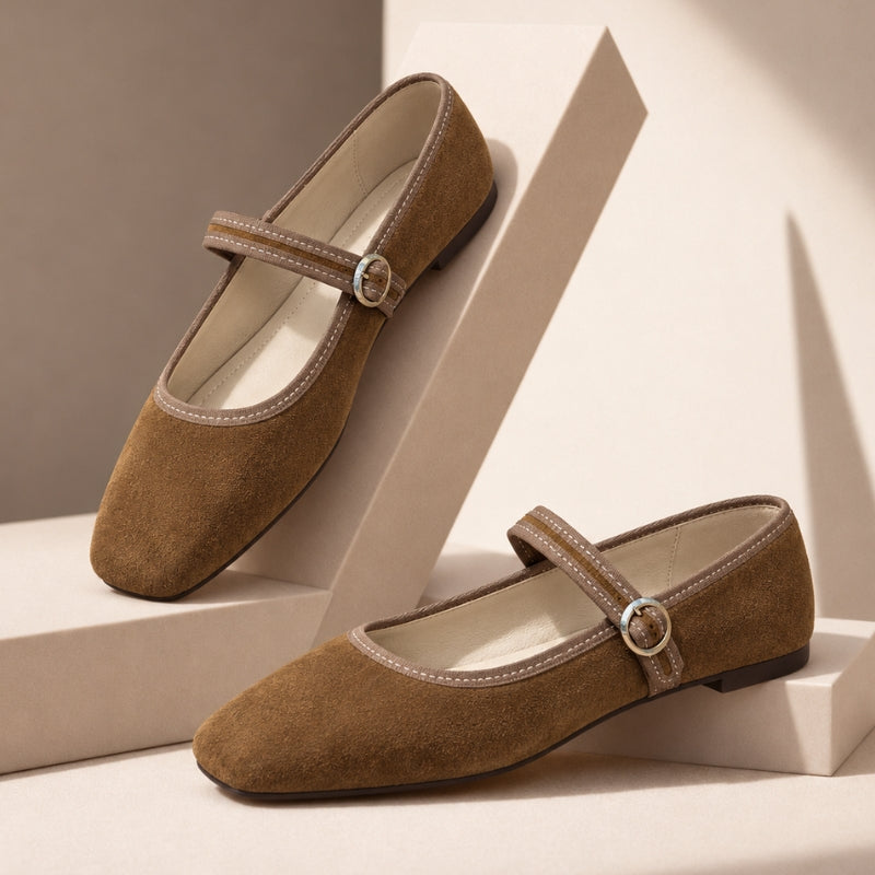 Women Orthopedic Flats Mary Jane Square Toe Adjustable Strap