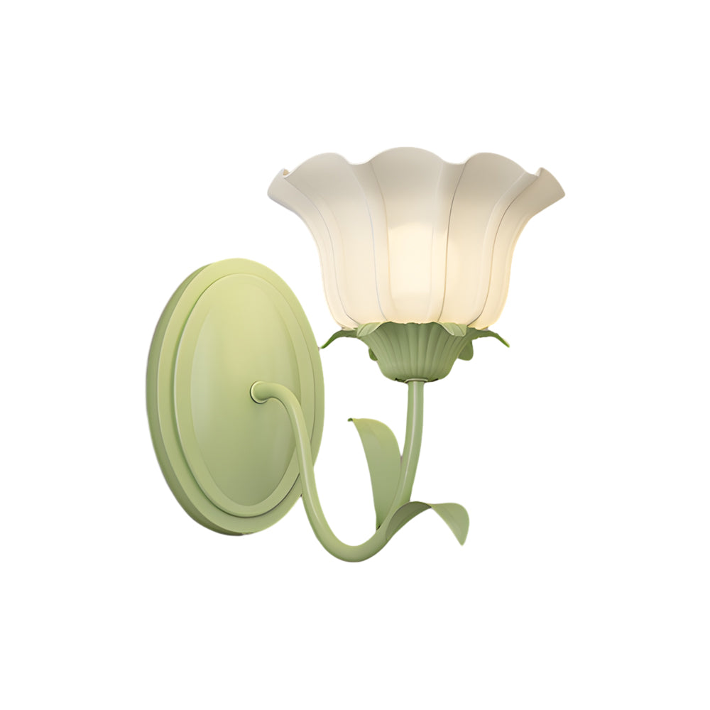 Eira | Wall Lamp | Floral Glass, 3-Step Dimmable, Green | 1 or 2 Light