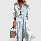 Della | Boho Dress | Women's Floral Midi, Bold Colors | All-Occasion