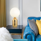 Opal | Table Lamp | Hand-Blown Glass, Nordic Style | Gold & Black