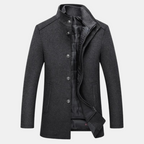 Rhea | Men's Wool Coat | Stand Collar, Quilted Lining | Autumn Winter